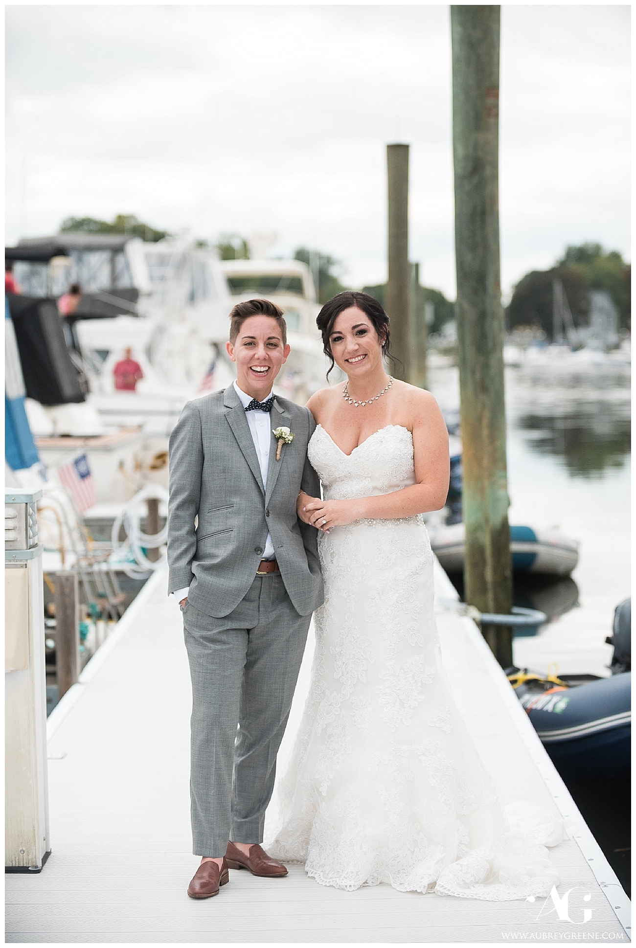 Fall Waterfront Ceremony At Harbor Lights Aubrey Greene Photography