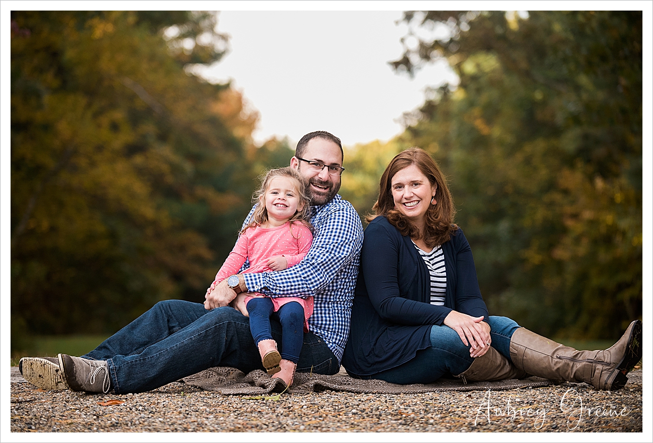 blue and pink fall family portrait at bradley estate