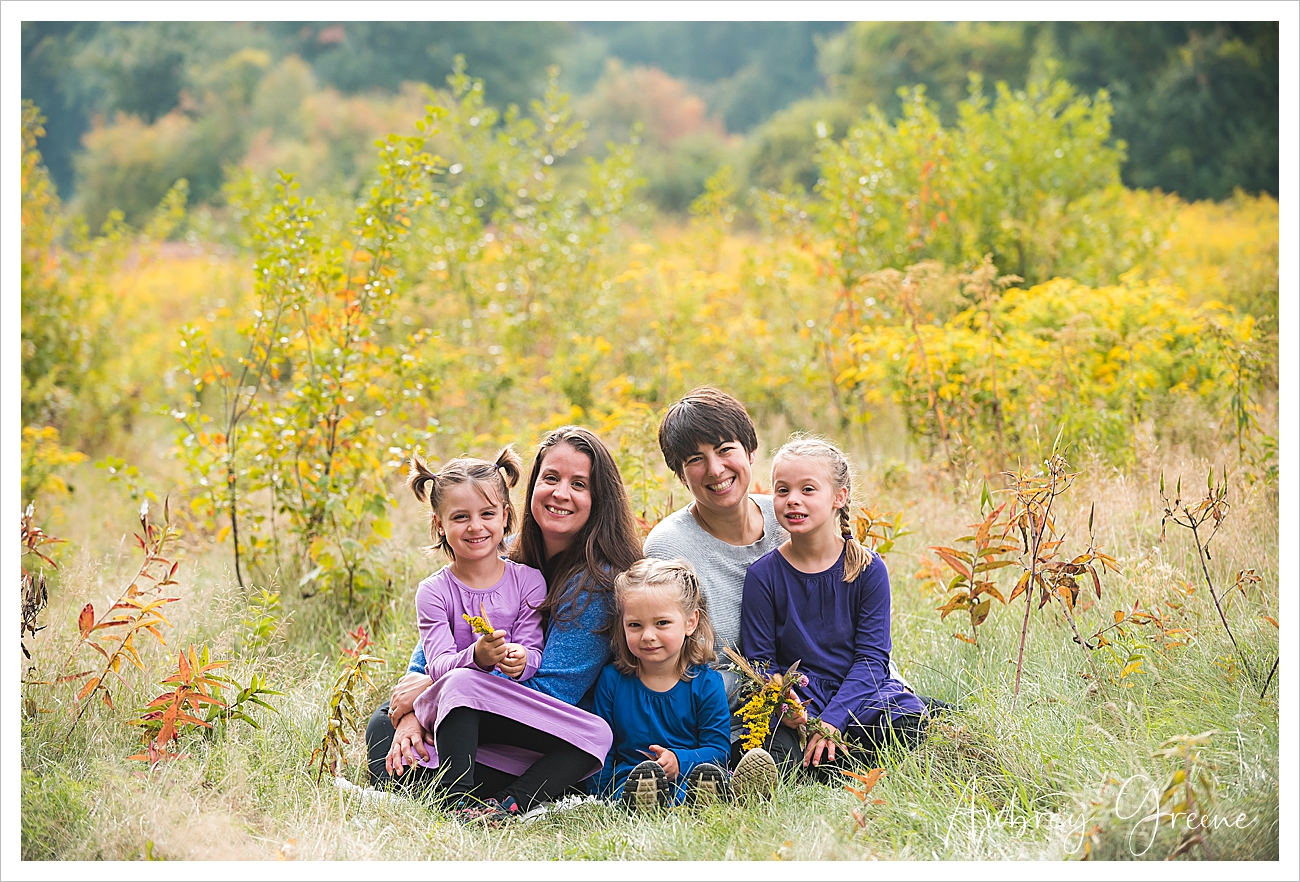 Colorful fall family session at Adams Farm in Walpole.